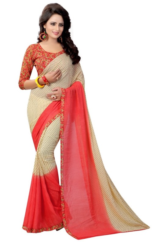 Fancy Georgette Printed Saree With blouse